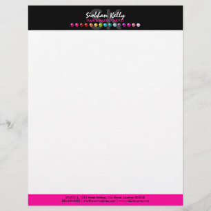 Colorful Makeup Artist Monogram Letterhead Brevhuvud