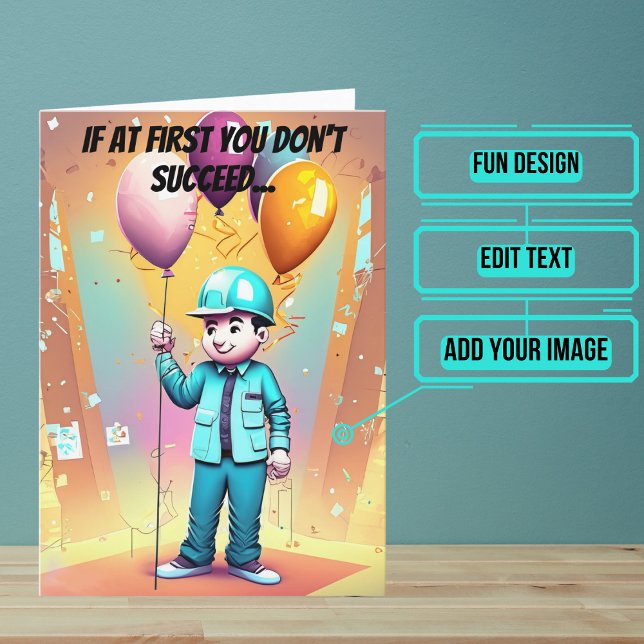 Colorful Male Ingenjör Birthday Kort (This lovely card is specifically for the engineer friend or family member in your life. )