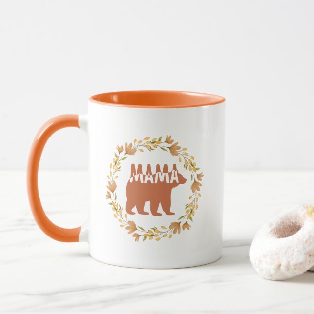Colorful Mama Bear Silhouette Art Mugg (Med munk)