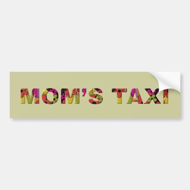 Colorful MAMMA TAXI Bumper Stickers Bildekal (Framsidan)