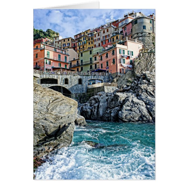 Colorful Manarola, italienskt gratulationskort Hälsningskort (Framsidan)