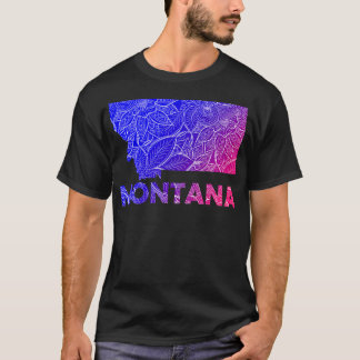 Colorful mandala art karta i Montana med text i b T Shirt