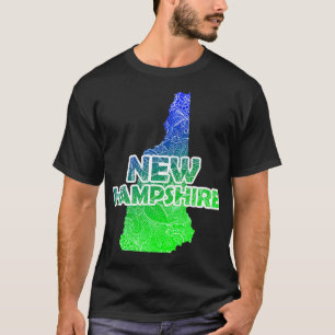 Colorful mandala art karta i New Hampshire med tex T Shirt