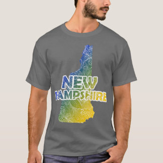 Colorful mandala art karta i New Hampshire med tex T Shirt