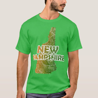 Colorful mandala art karta i New Hampshire med tex T Shirt