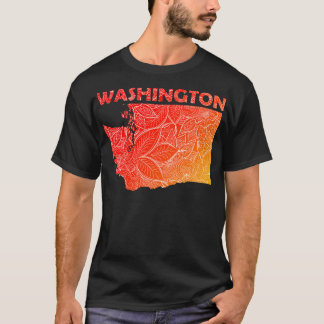 Colorful mandala art karta i Washington med text i T Shirt