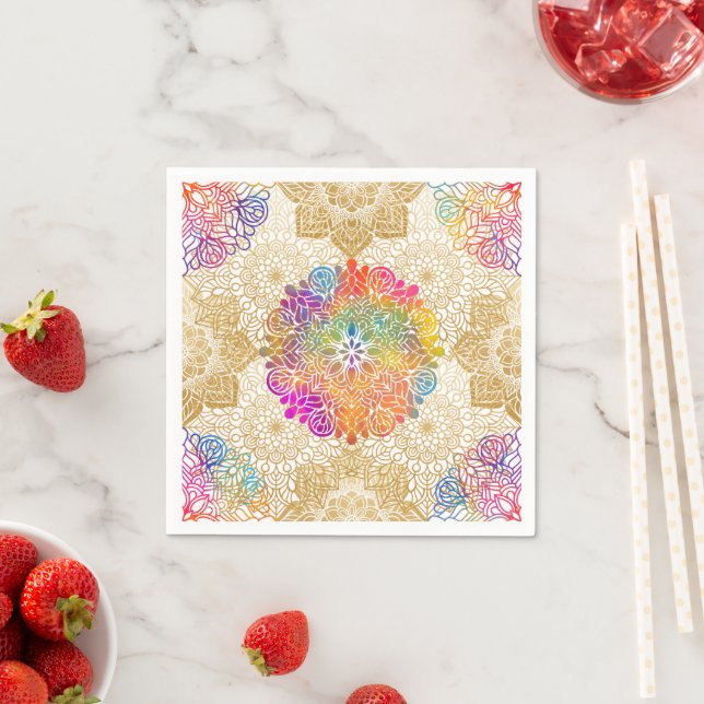 Colorful Mandala Art Pappersservett (Insitu)