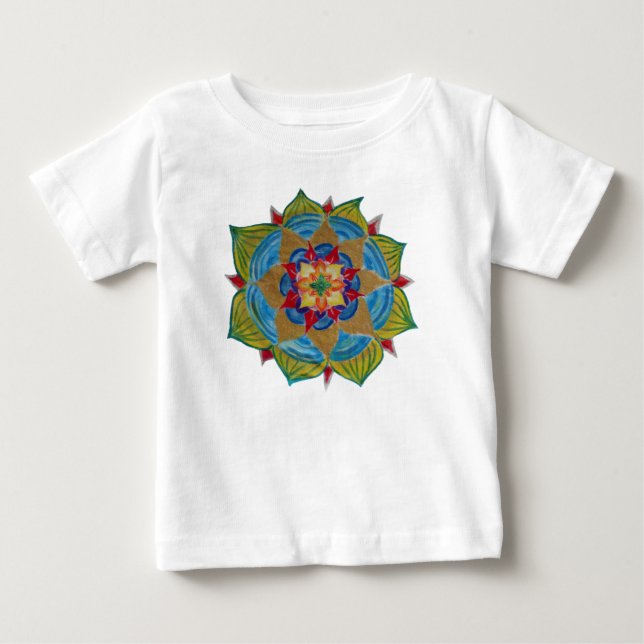 Colorful Mandala Baby Bra Jersey T-Shirt (Framsida)