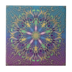 Colorful Mandala Ceramic Tile Kakelplatta