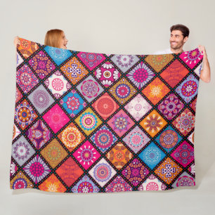 Colorful Mandala Fleecefilt