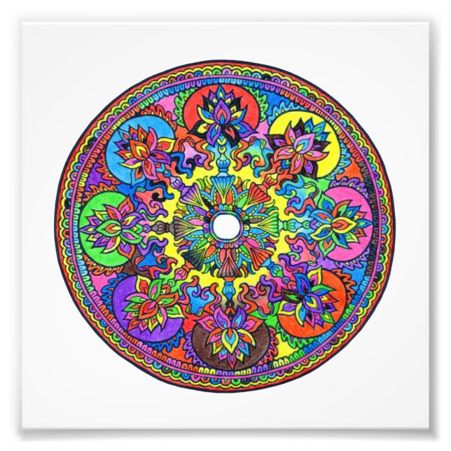 Colorful Mandala Fototryck (Framsidan)