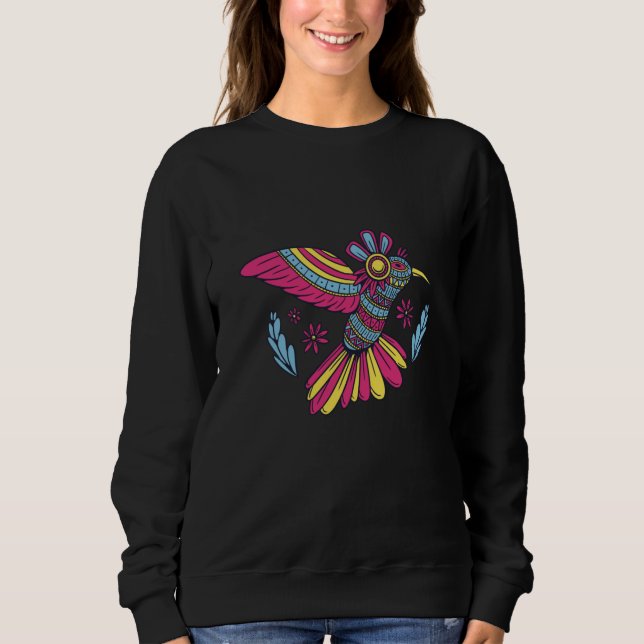 Colorful Mandala Hummingbird T Shirt (Framsida)