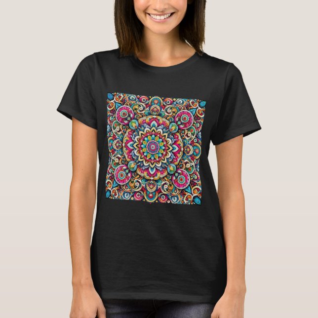 Colorful Mandala - Intricate Boho T Shirt (Framsida)