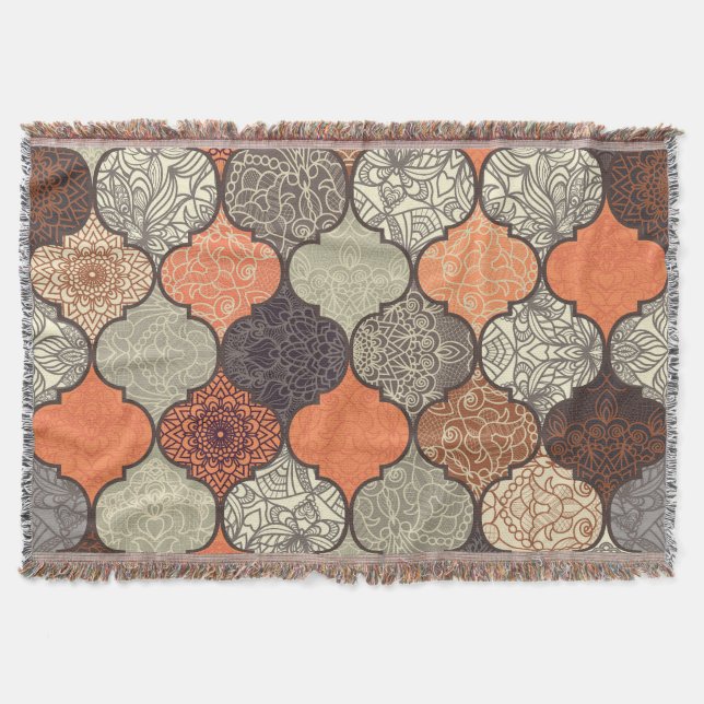 Colorful Mandala: Islamic Patchwork Seamless. Filt (Framsidan)
