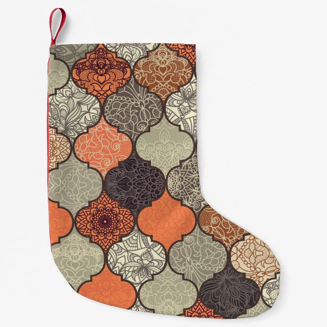 Colorful Mandala: Islamic Patchwork Seamless. Liten Julstrumpa (Framsidan)