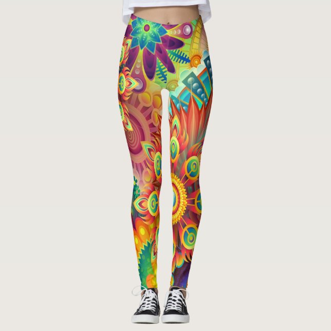 Colorful Mandala  Leggings (Framsida)