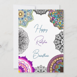 Colorful mandala Lycklig Raksha Bandhan Julkort