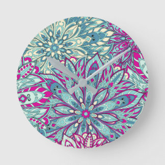 Colorful mandala mönster rund klocka