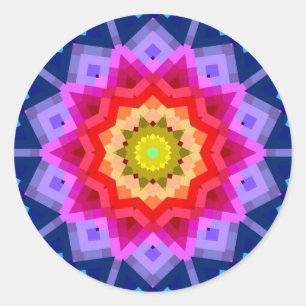 Colorful Mandala Runt Klistermärke