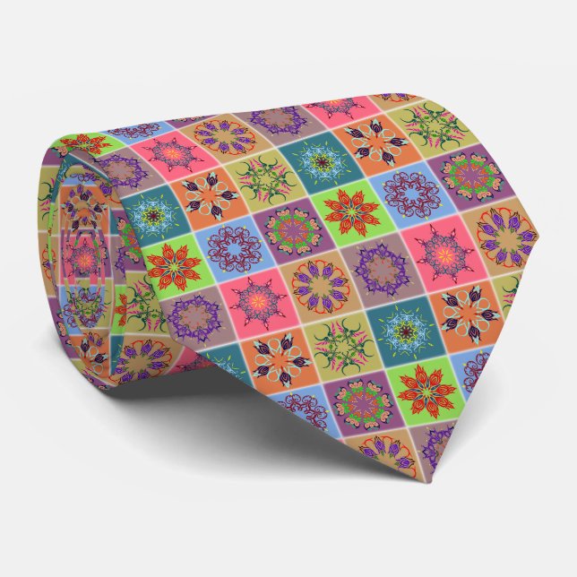 Colorful Mandala Tile Mönster - Boho Geometric Slips (Rullad)