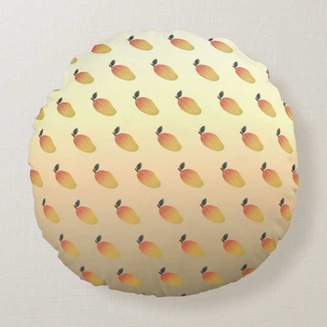 Colorful Mango Mönster Rund Kudde (Framsidan)