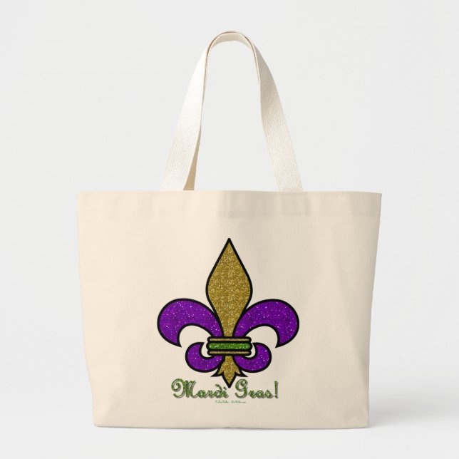 Colorful Mardi Gras Fleur De Lis Jumbo Tygkasse (Framsidan)