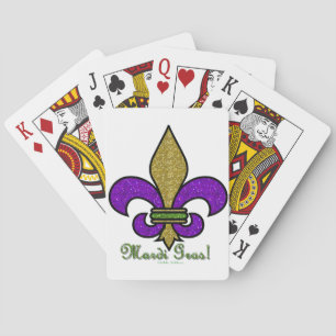 Colorful Mardi Gras Fleur De Lis Kortlek