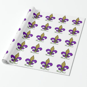 Colorful Mardi Gras Fleur De Lis Presentpapper