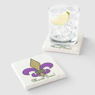 Colorful Mardi Gras Fleur De Lis Stenunderlägg