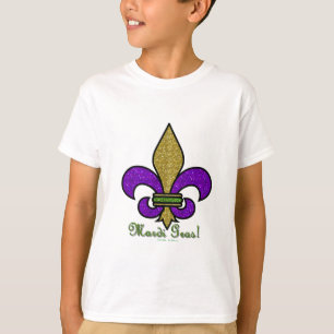 Colorful Mardi Gras Fleur De Lis Tee