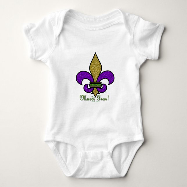 Colorful Mardi Gras Fleur De Lis Tee (Framsida)