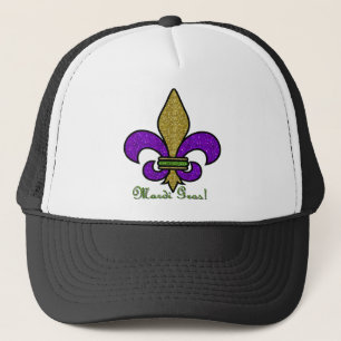 Colorful Mardi Gras Fleur De Lis Truckerkeps