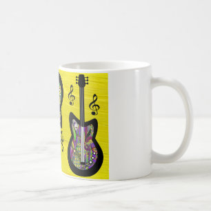 Colorful Mardi Gras Guitars Kaffemugg