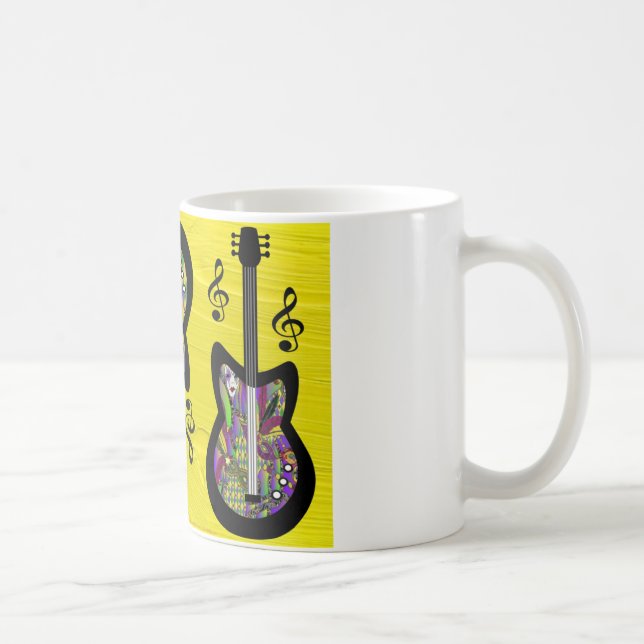 Colorful Mardi Gras Guitars Kaffemugg (Höger)