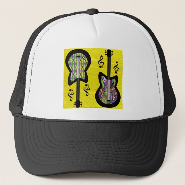Colorful Mardi Gras Guitars Keps (Framsida)