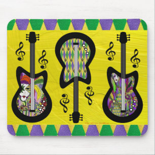 Colorful Mardi Gras Guitars Musmatta