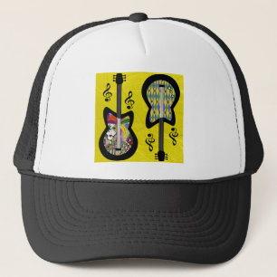 Colorful Mardi Gras Guitars Truckerkeps