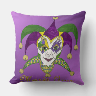 Colorful Mardi Gras Jesters Mask Lila Kudde