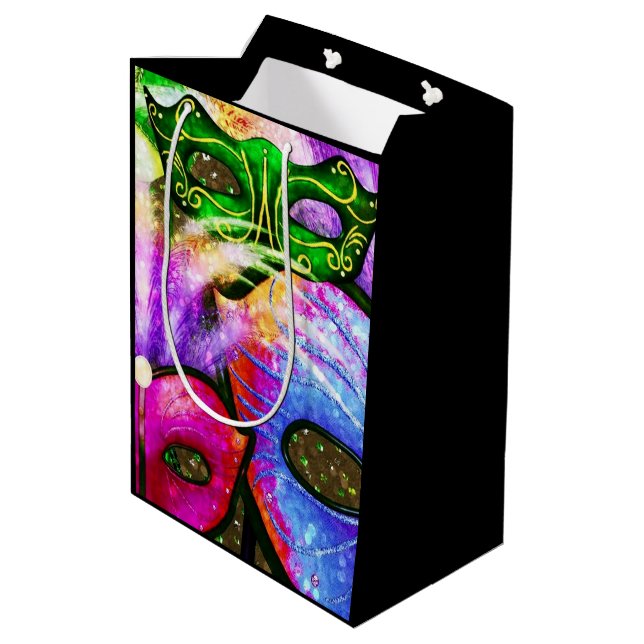 Colorful Mardi Gras Mask Gift Bag (Baksidan Vinklad)