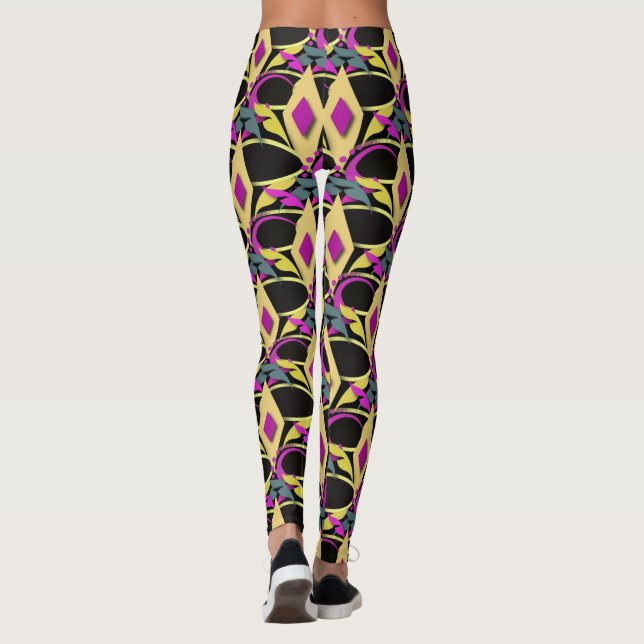 Colorful Mardi Gras Mask Leggings (Baksida)