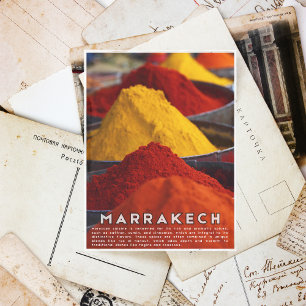 Colorful Marrakech Moroccan Medina Spices Vykort