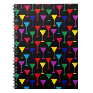 Colorful Martini Cocktail Mönster Anteckningsbok