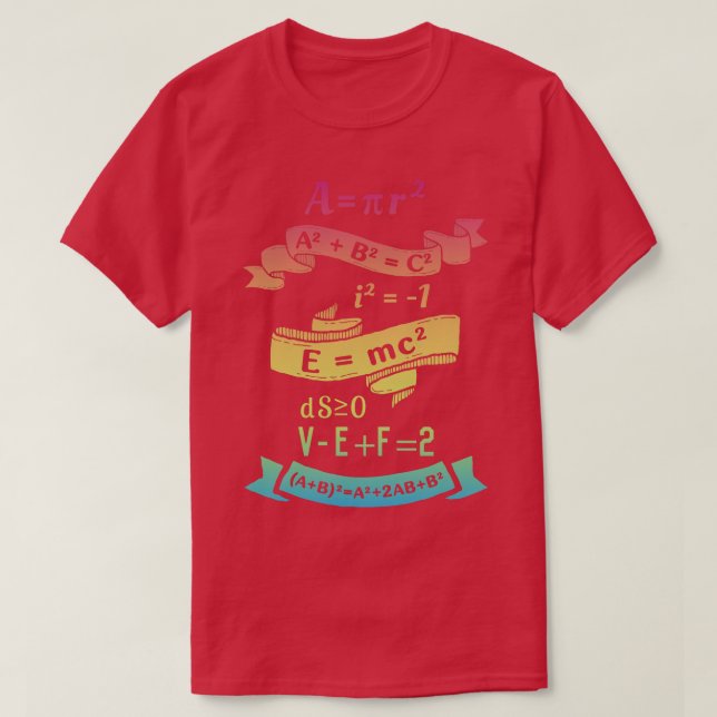 Colorful Math Science T Shirt (Design framsida)