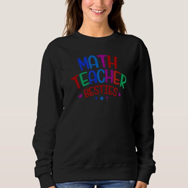 Colorful Math Teacher Bestie T Shirt (Framsida)