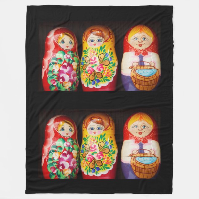 Colorful Matryoshka Dolls Fleecefilt (Framsidan)