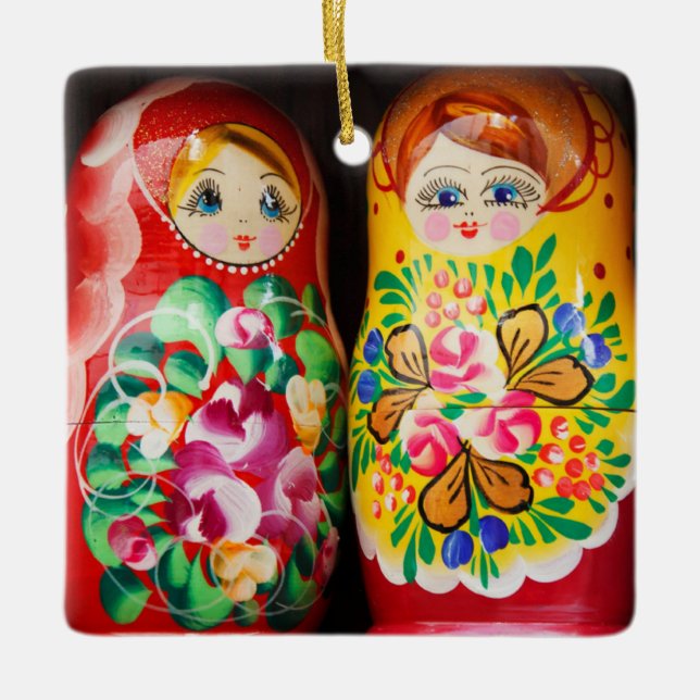Colorful Matryoshka Dolls Julgransprydnad Keramik (Framsida)