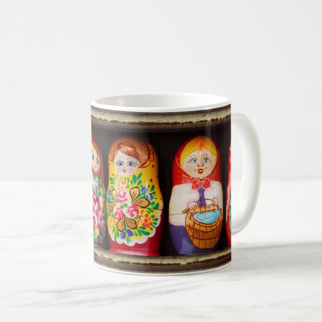 Colorful Matryoshka Dolls Kaffemugg (Framsida höger)