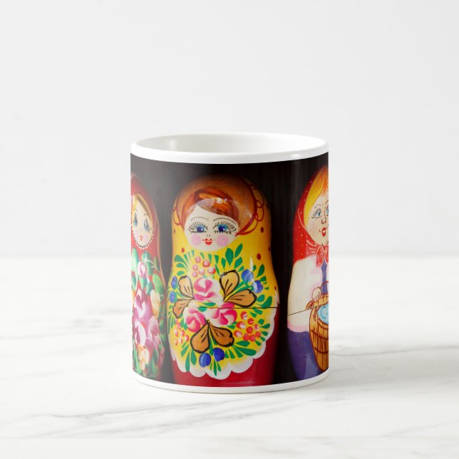 Colorful Matryoshka Dolls Kaffemugg (Center)