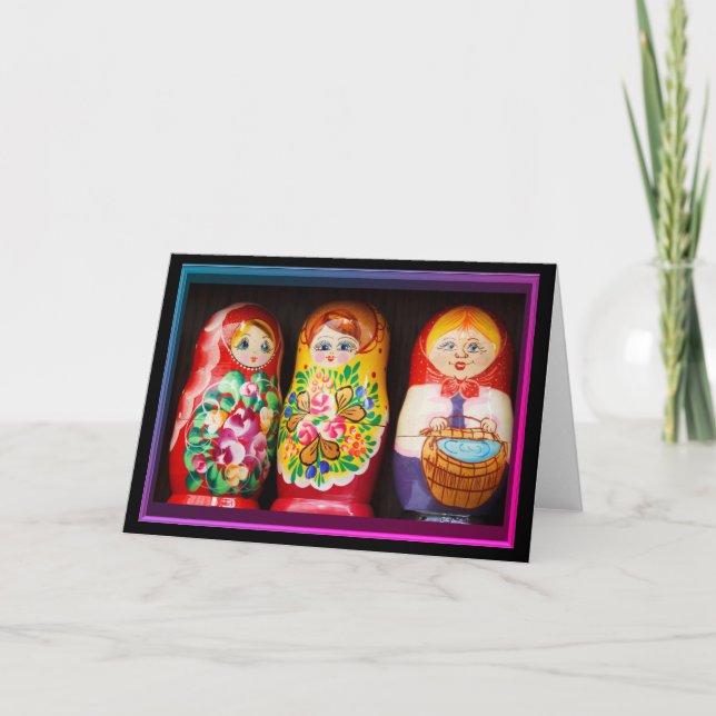 Colorful Matryoshka Dolls Kort (Framsida)
