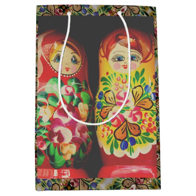 Colorful Matryoshka Dolls Large Gift Bag (Framsidan)